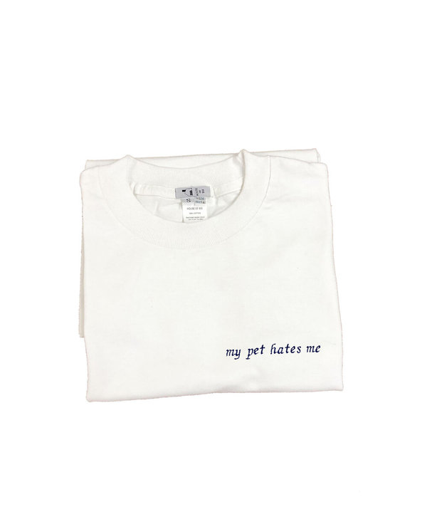 unisex house of 950 my pet hates me embroidery tee shirt unisex house of 950 my pet hates me embroidery tee shirt