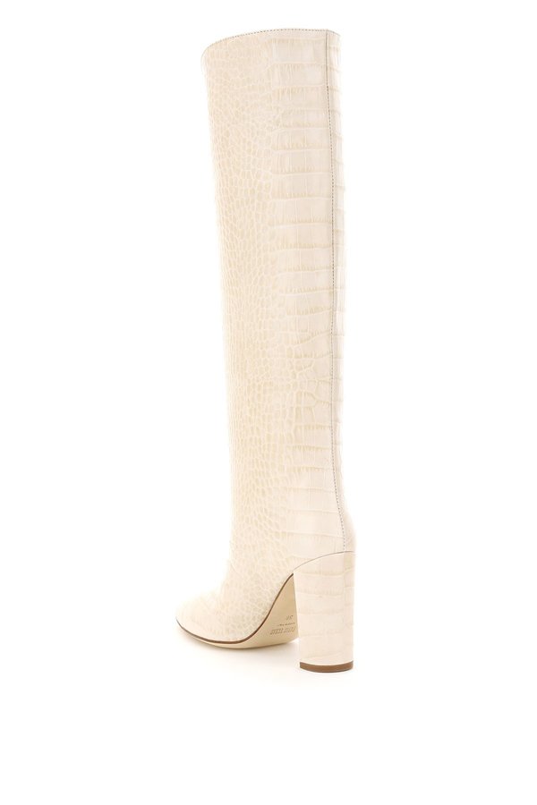 Paris Texas Pointed High Croc Boots - Beige Paris Texas Pointed High Croc Boots - Beige