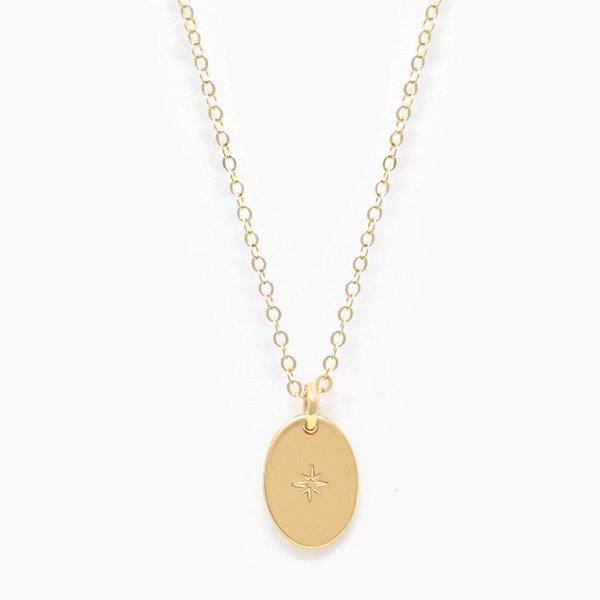 Able Dainty Oval Necklace - gold Able Dainty Oval Necklace - gold