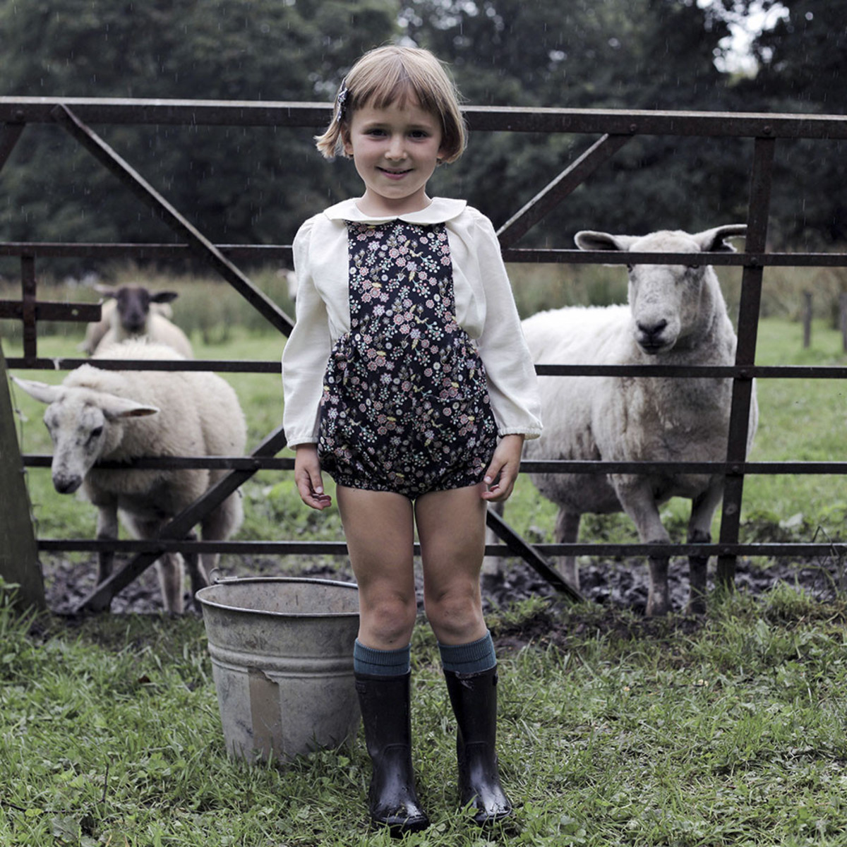 soorploom Oona Romper, Gray Denim 2y Oona Romper Soor Denim) (Gray NWT