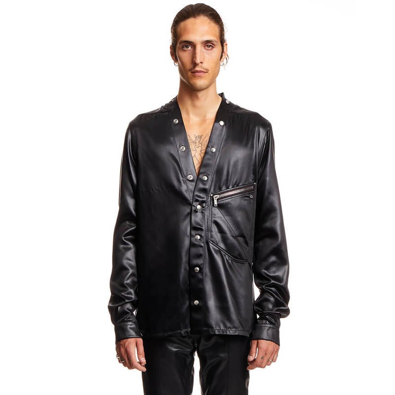 Rick Owens LARRY LEATHER SHIRT レザー　シャツ RickOwens leather larry shirt 48