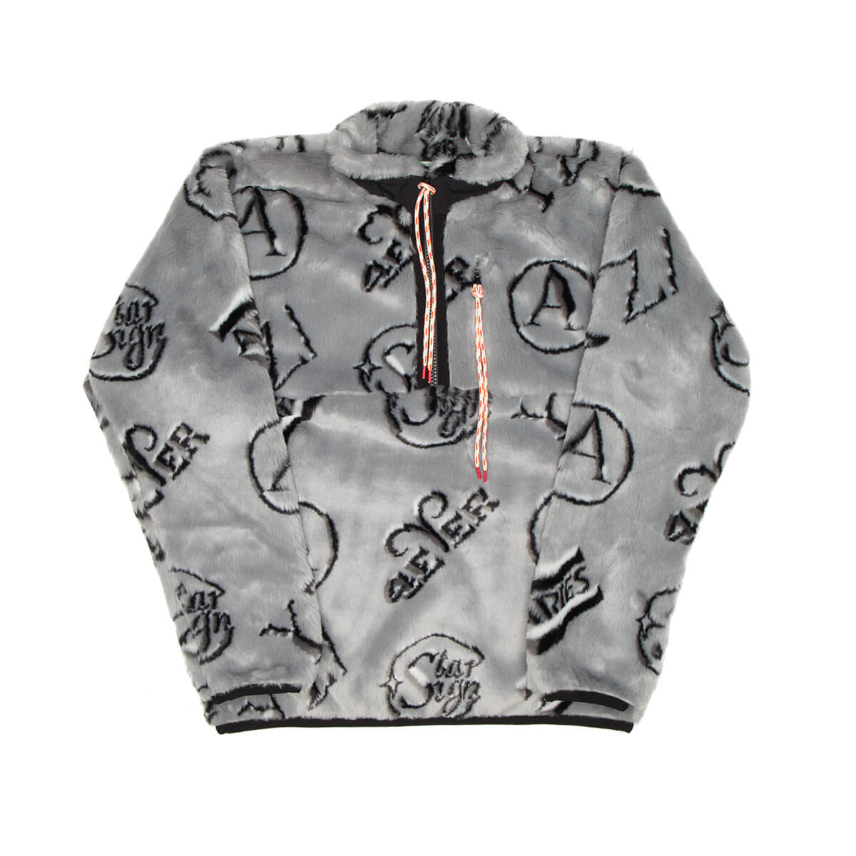 Aries Arise Monogram half zip fleece - grey | Garmentory