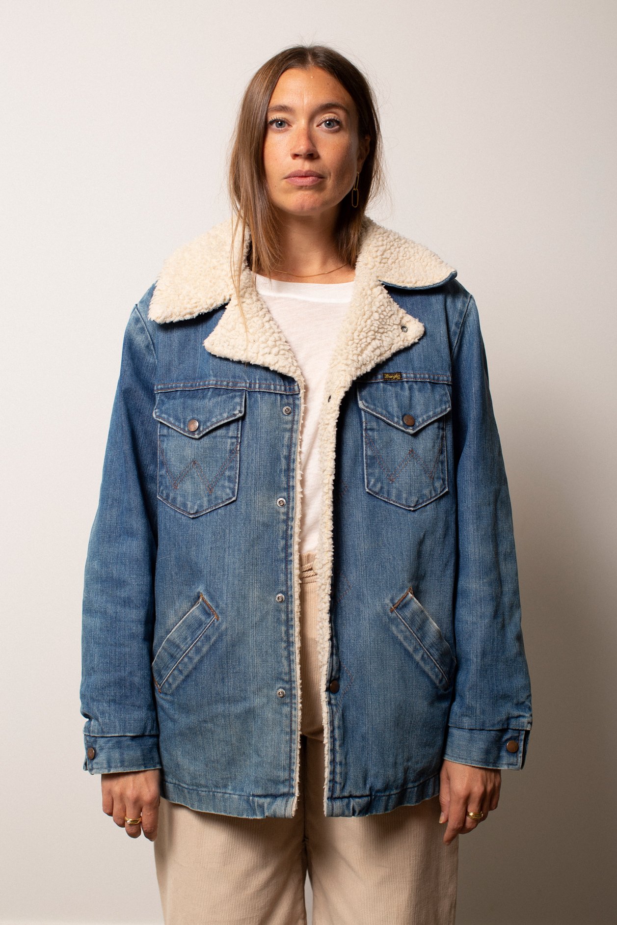 wrangler shearling denim jacket
