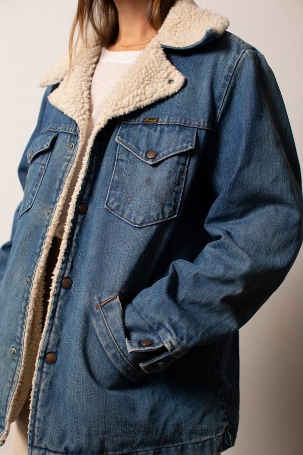 wrangler shearling denim jacket
