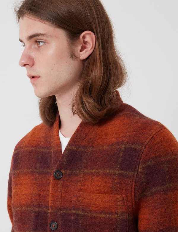 Austin Wool Fleece Cardigan - Orange 