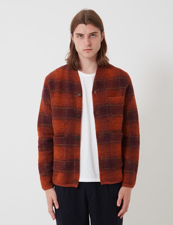 Austin Wool Fleece Cardigan - Orange 