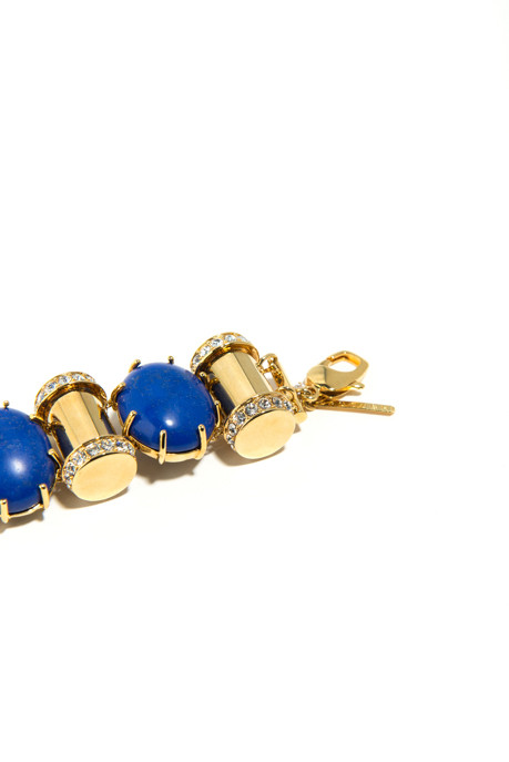 Lele Sadoughi Hieroglyphics Blue Stone and Pavé Bullet Bracelet Lele Sadoughi Hieroglyphics Blue Stone and Pavé Bullet Bracelet