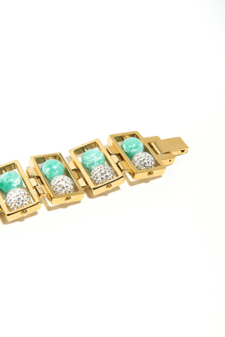 Lele Sadoughi Lagoon Green & Pavé Double Galaxy Bracelet Lele Sadoughi Lagoon Green & Pavé Double Galaxy Bracelet