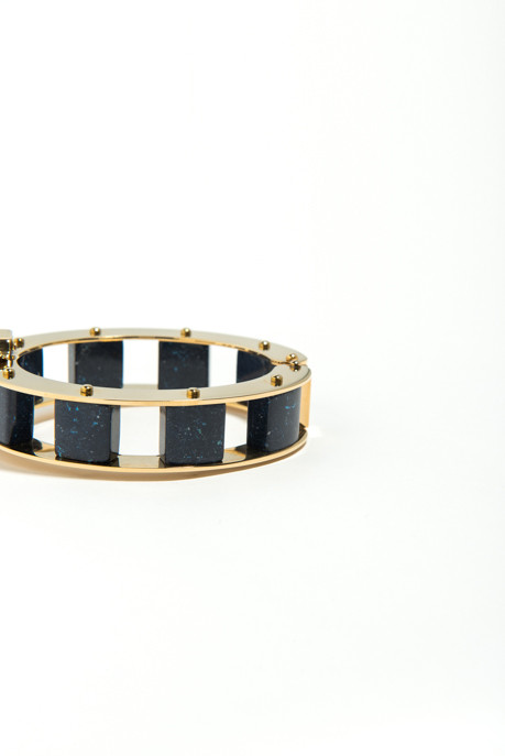 Lele Sadoughi Navy Stone Cube Slider Bracelet Lele Sadoughi Navy Stone Cube Slider Bracelet