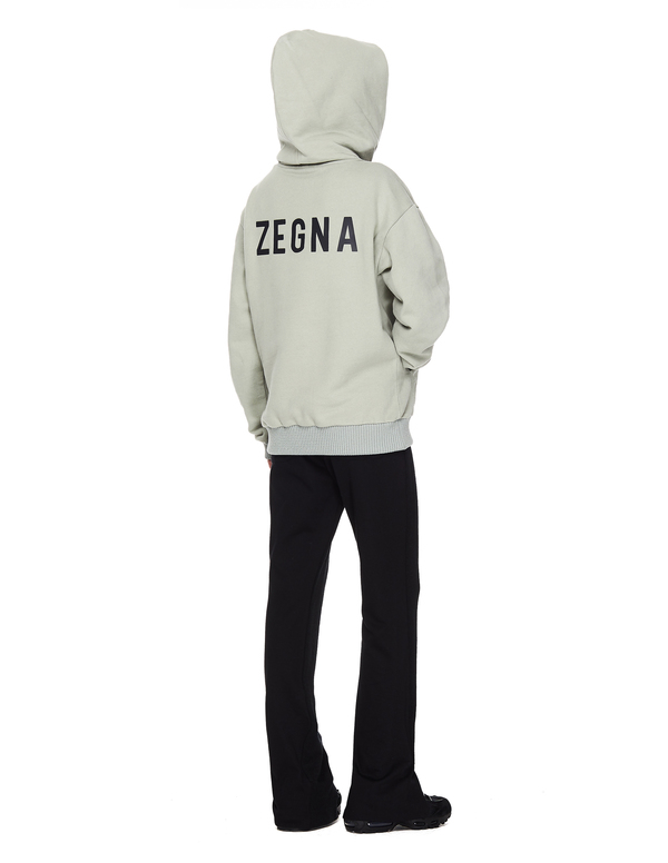 Fear of God x Zegna Cotton & Silk Logo Hoodie - Mint | Garmentory