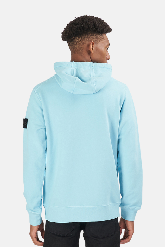 Stone Island Cotton Fleece Hoodie Aqua Garmentory