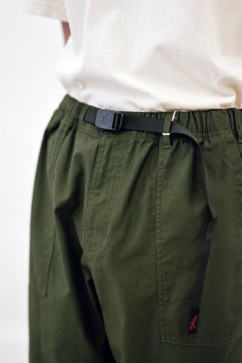 Gramicci Back Satin Loose Tapered Pants - Deep Olive | Garmentory