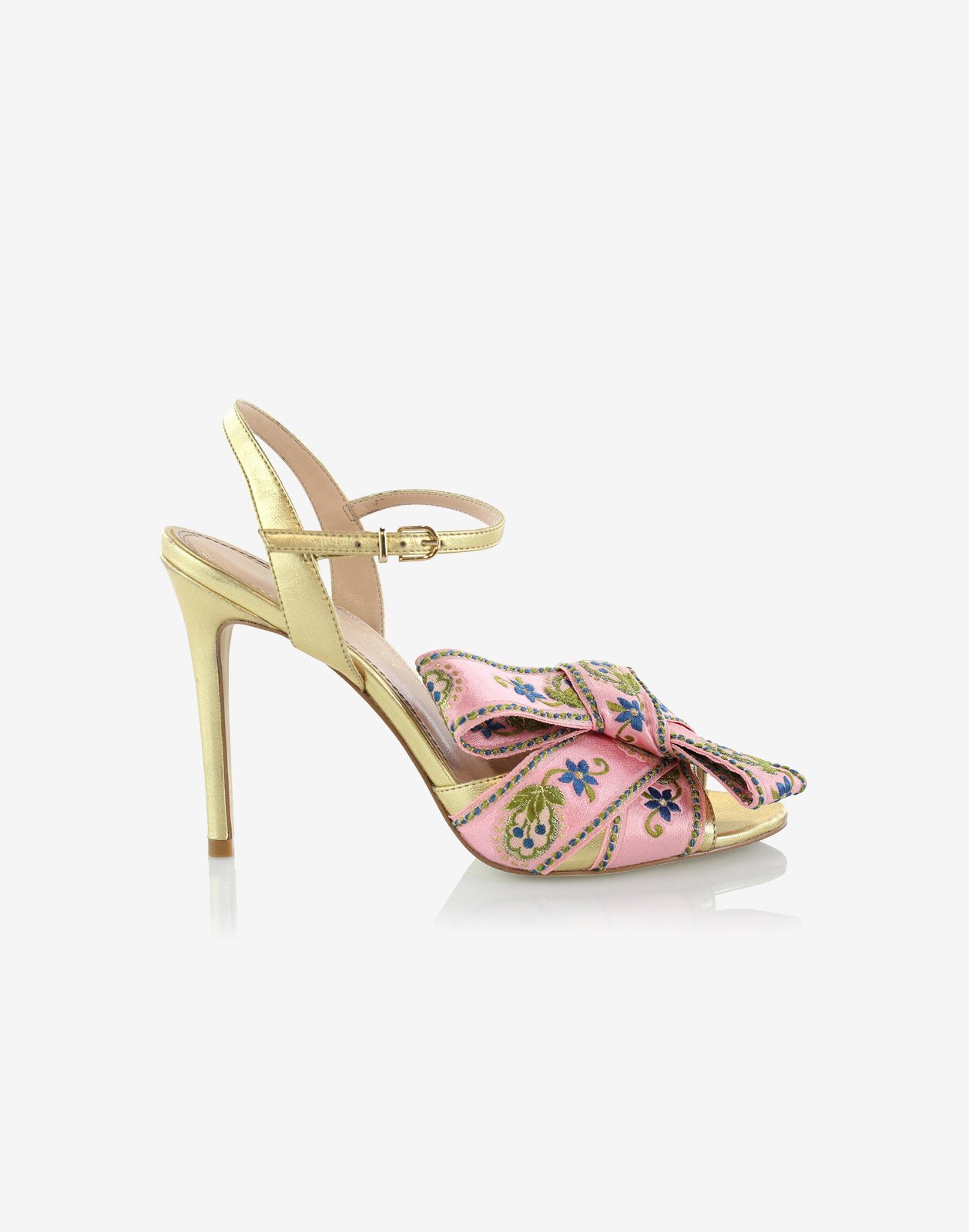 Cynthia Rowley Anjelica Bow High Heel Sandal - Pink/Gold | Garmentory