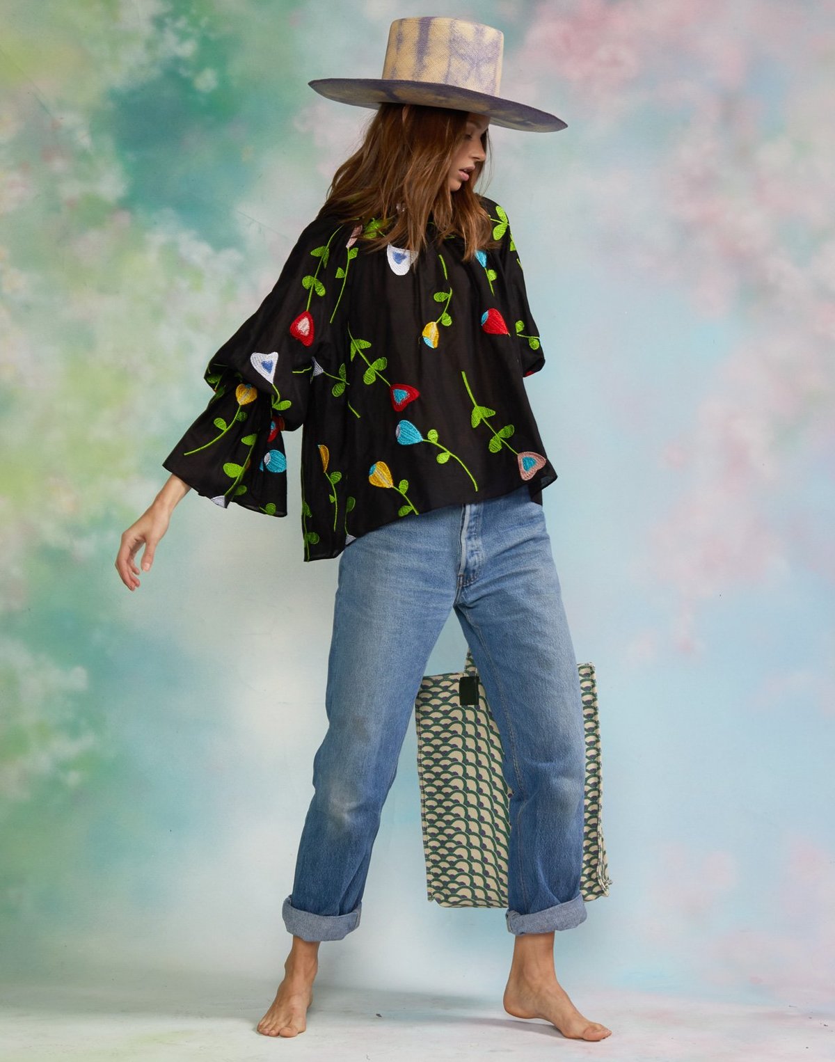 Aurelia Embroidered Organdy Top - BLKMT | Garmentory