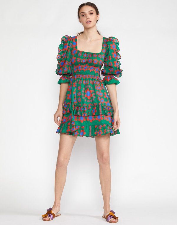 Cynthia Rowley Spencer Smocked Mini Ruffle Dress - DSGMT | Garmentory