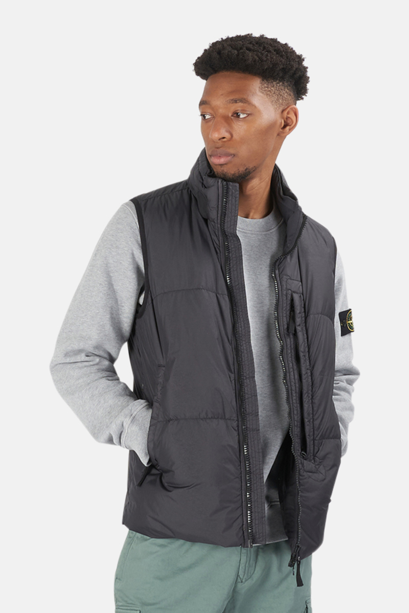 Stone Island Crinkle Reps Down Vest - Charcoal | Garmentory