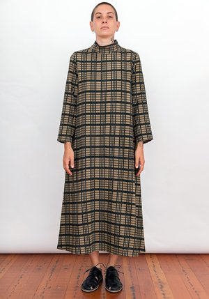 ali golden mock neck dress Ali Golden Mock Neck Dress - Windowpane