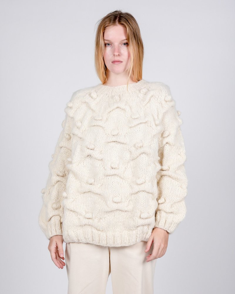 Wol Hide Handknit Suri Alpaca Pullover - Cloud