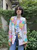 Alix of Bohemia Georgina Acid Floral Silk Blazer - Multi - Thumbnail 1