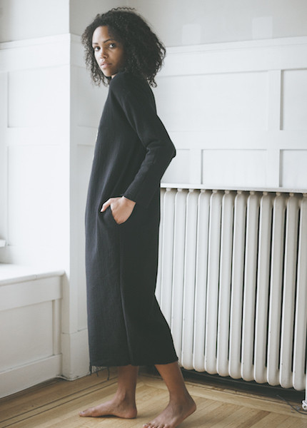 Black Crane Quilted Long Dress - Black Black Crane Quilted Long Dress - Black