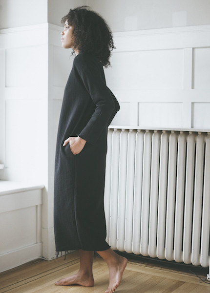 Black Crane Quilted Long Dress - Black Black Crane Quilted Long Dress - Black