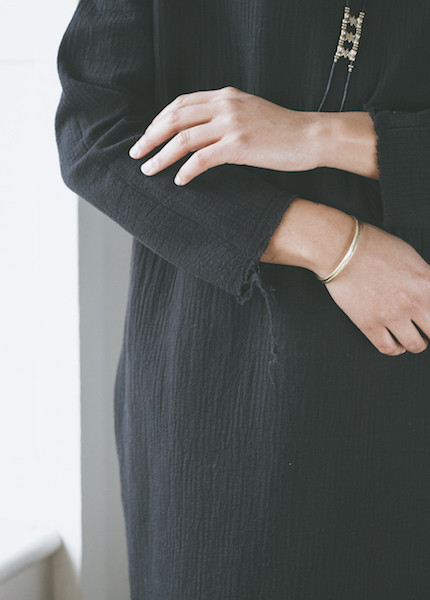 Black Crane Quilted Long Dress - Black Black Crane Quilted Long Dress - Black