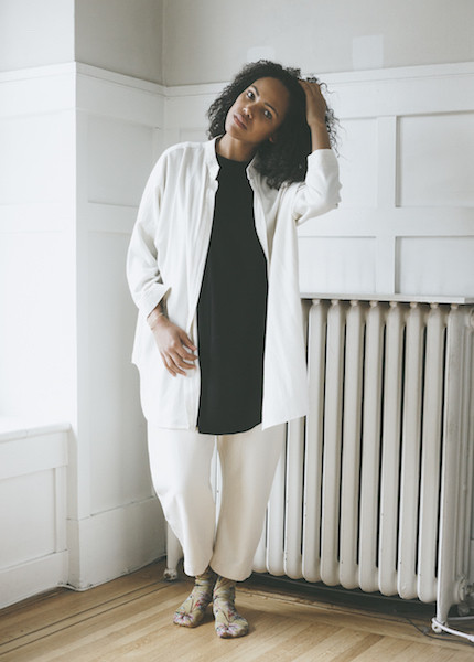 Black Crane Square Shirt - Cream Black Crane Square Shirt - Cream