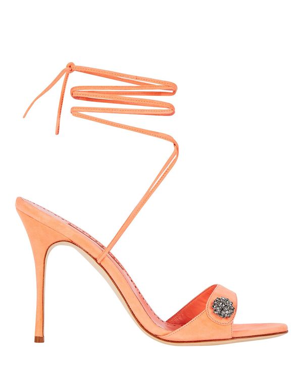 Manolo Blahnik Sabisa Lace Up Heel - Mora Manolo Blahnik Sabisa Lace Up Heel - Mora
