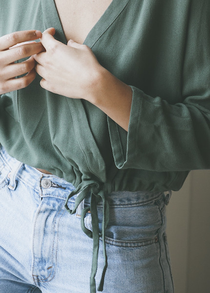 First Rite Crossover Blouse - Jade First Rite Crossover Blouse - Jade