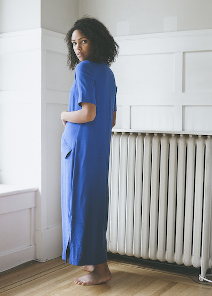 Sunja Link Blue Flap Pocket Dress Sunja Link Blue Flap Pocket Dress