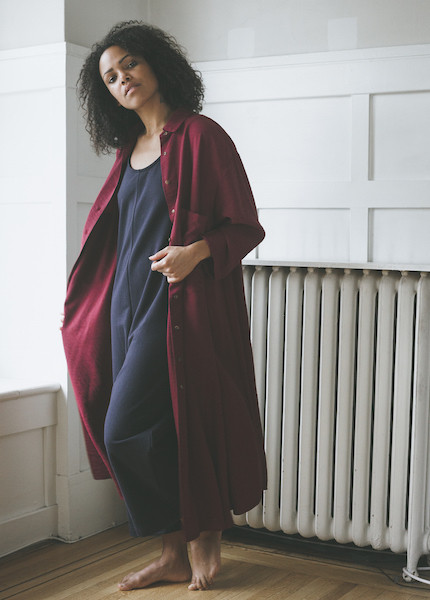 Sunja Link Ox Blood Shirt Dress Sunja Link Ox Blood Shirt Dress