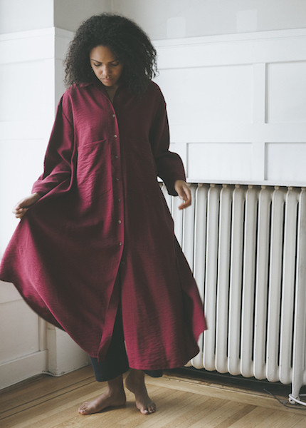 Sunja Link Ox Blood Shirt Dress Sunja Link Ox Blood Shirt Dress