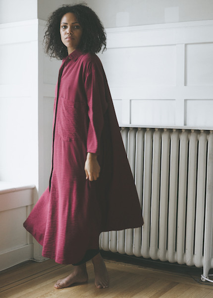Sunja Link Ox Blood Shirt Dress Sunja Link Ox Blood Shirt Dress