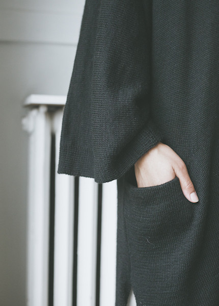 Bare Knitwear Chaki Kimono Coat - Black Bare Knitwear Chaki Kimono Coat - Black