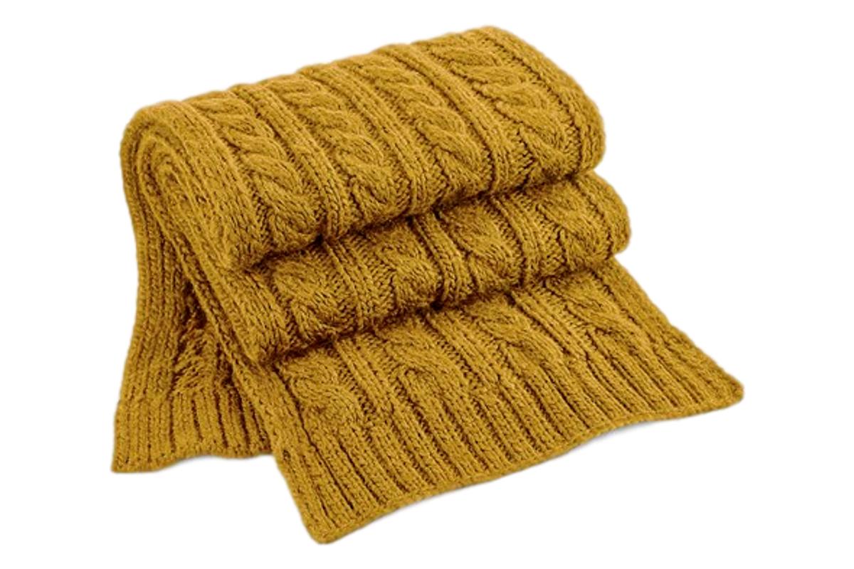 Milworks Cable Knit Melange Scarf Mustard Garmentory