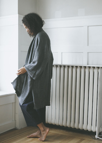 Bare Knitwear Chaki Kimono Coat - Charcoal Bare Knitwear Chaki Kimono Coat - Charcoal