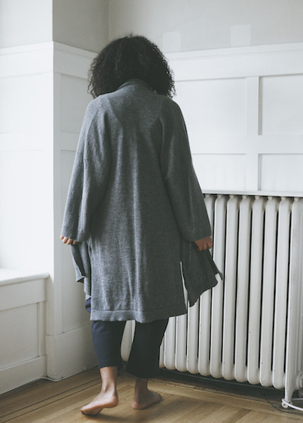 Bare Knitwear Chaki Kimono Coat - Charcoal Bare Knitwear Chaki Kimono Coat - Charcoal
