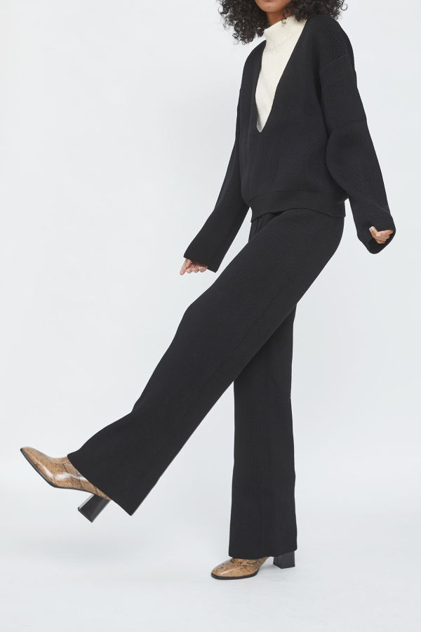 Le17Septembre Sample Sale Cotton Knit Pants - Black