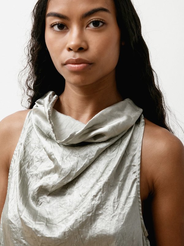 Priory Drape Tank - Crushed Slinky Silver Priory Drape Tank - Crushed Slinky Silver