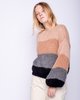 Maiami Mohair big Sweater - Camel/Grey - Thumbnail 1