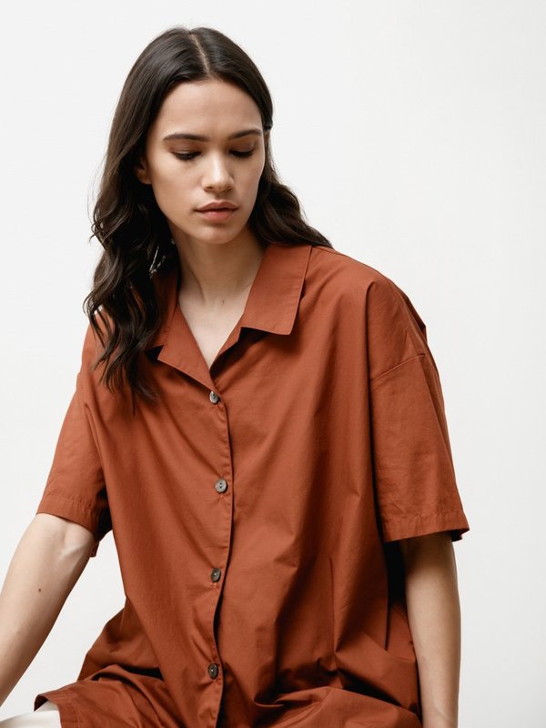 Priory Edition Shirt - Light Poplin Chestnut Priory Edition Shirt - Light Poplin Chestnut