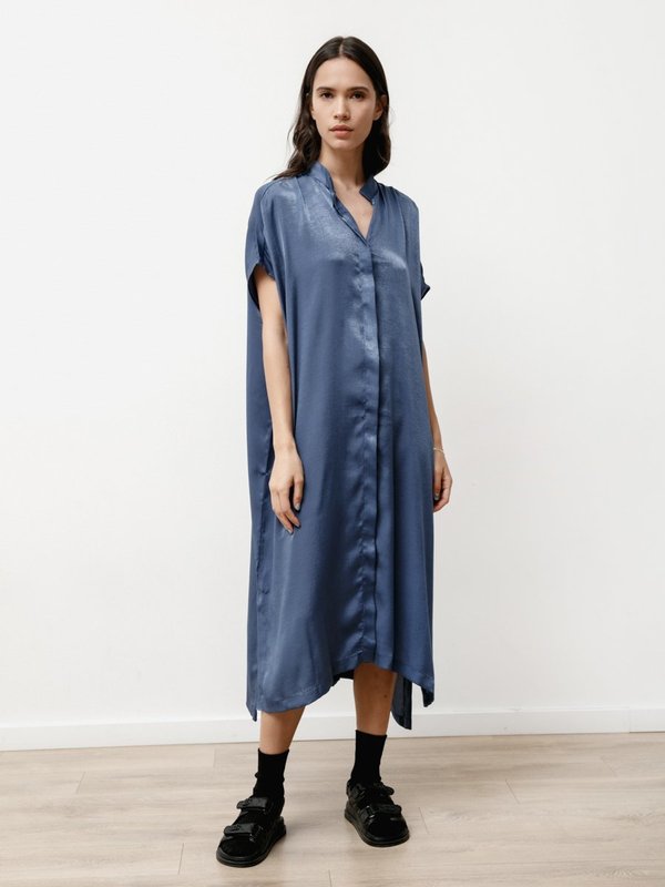 Priory Placket II Dress - Slinky Denim Blue Priory Placket II Dress - Slinky Denim Blue