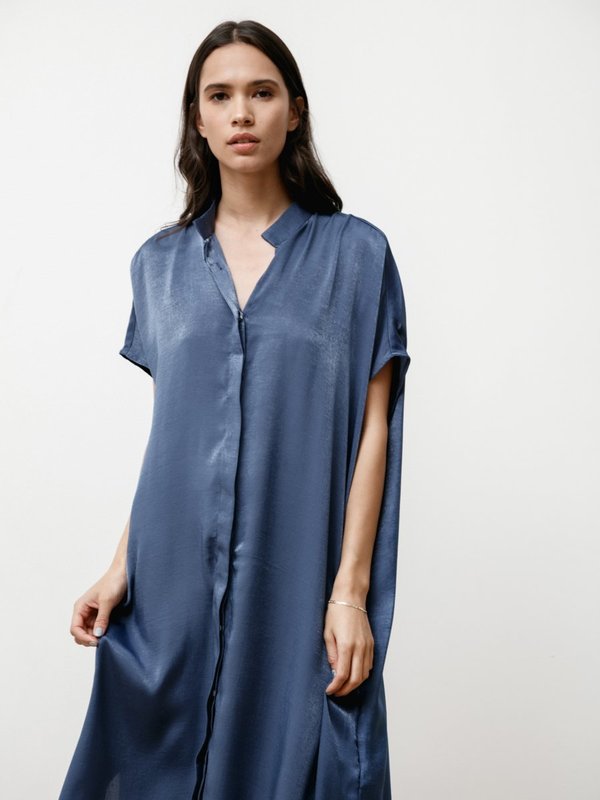 Priory Placket II Dress - Slinky Denim Blue Priory Placket II Dress - Slinky Denim Blue