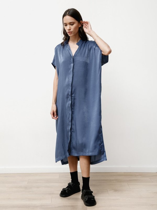 Priory Placket II Dress - Slinky Denim Blue Priory Placket II Dress - Slinky Denim Blue