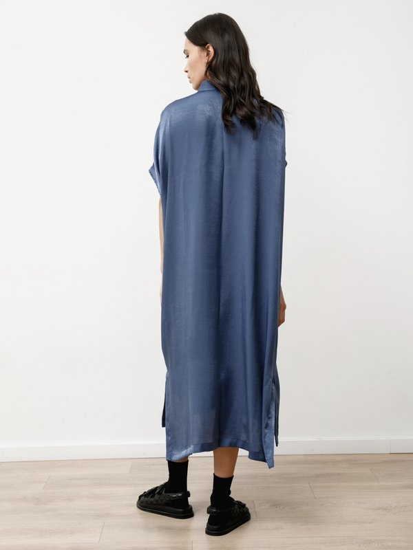 Priory Placket II Dress - Slinky Denim Blue Priory Placket II Dress - Slinky Denim Blue