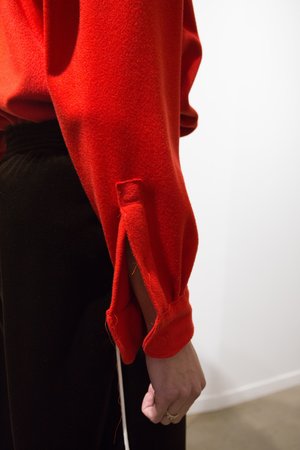 Camiel Fortgens Felt Polo Zip Shirt - Red Camiel Fortgens Felt Polo Zip Shirt - Red