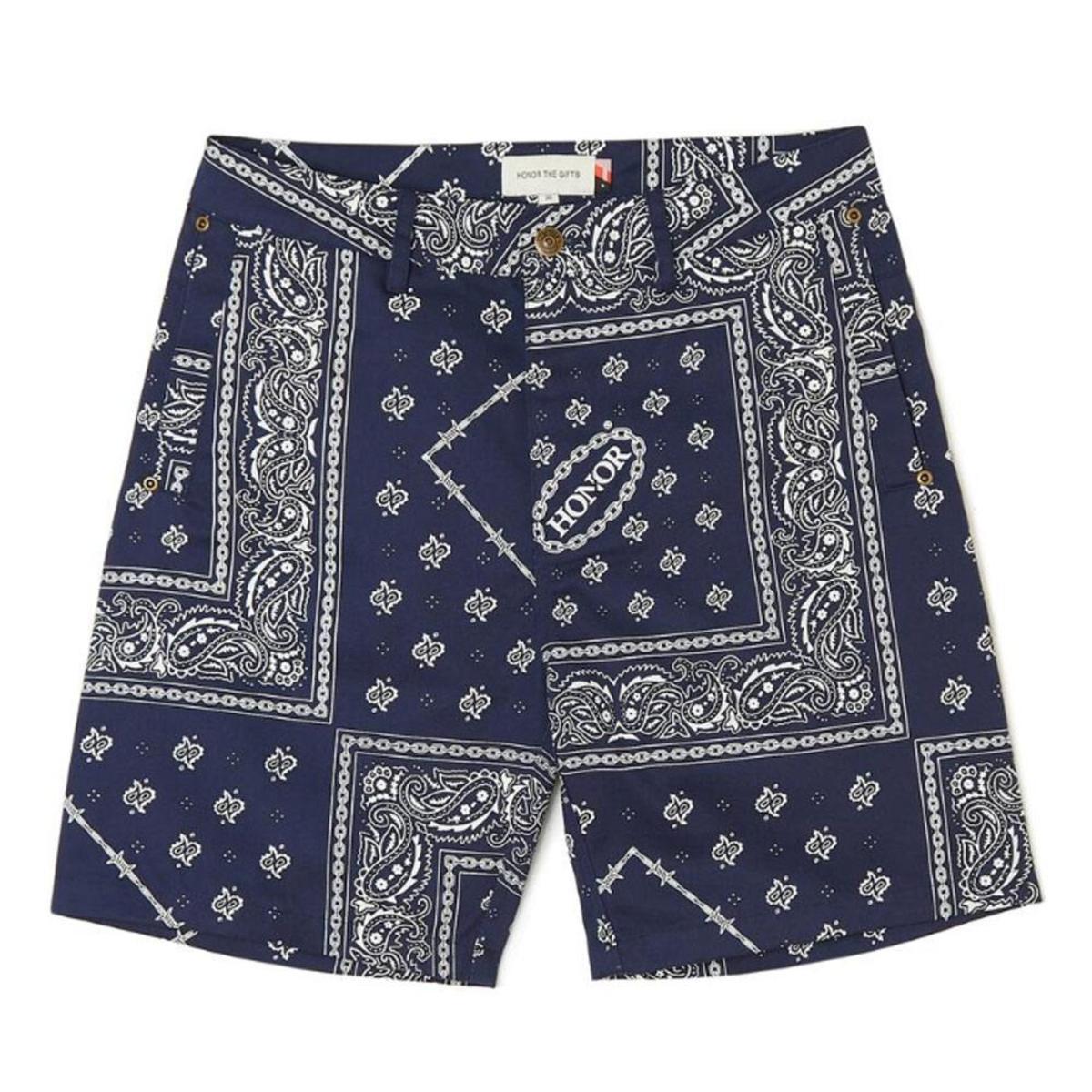 Honor The Gift Bandana Shorts Navy Garmentory