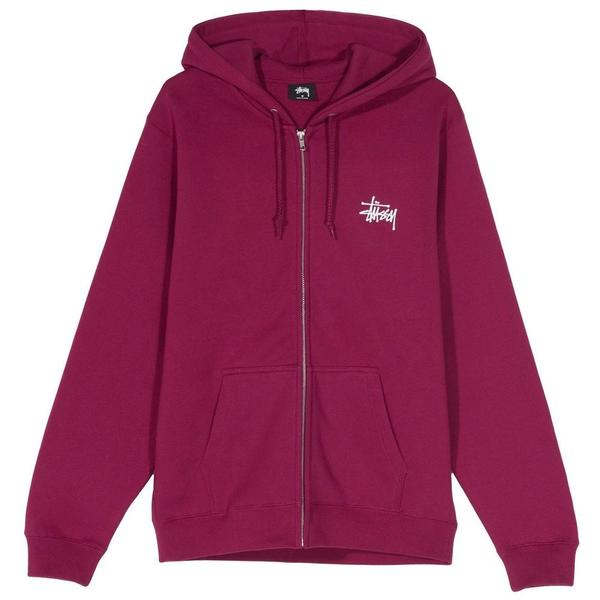 Stussy フルジップフーディ ワインレッド Basic Stussy Zip Hoodie 'Wine' | Garmentory