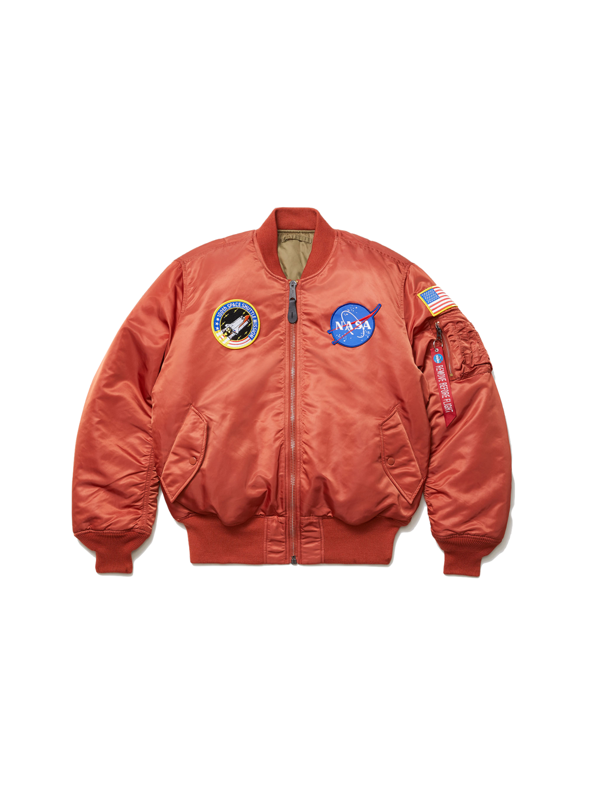 ALPHA INDUSTRIES NASA MA-1 BOMBER JACKET - RUST | Garmentory