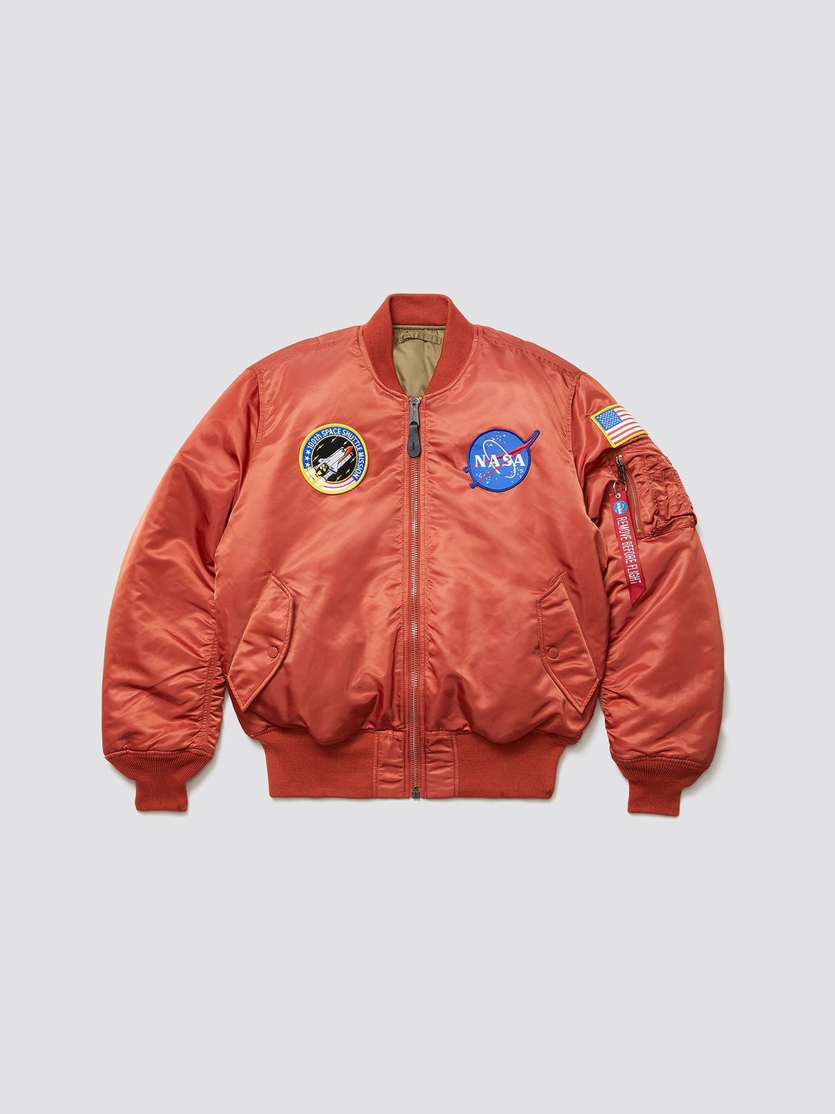ALPHA INDUSTRIES NASA MA-1 BOMBER JACKET - RUST | Garmentory